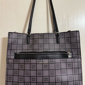Steve Madden Gray and Black Logo Tote